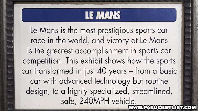 Story behind the Le Mans exhibit at the Simeone Automotive Museum.