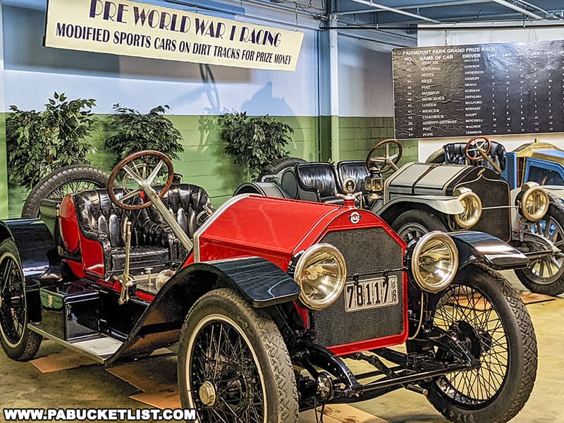 Pre WWI race cars at the Simeone Automotive Museum in Philadelphia Pennsylvania.