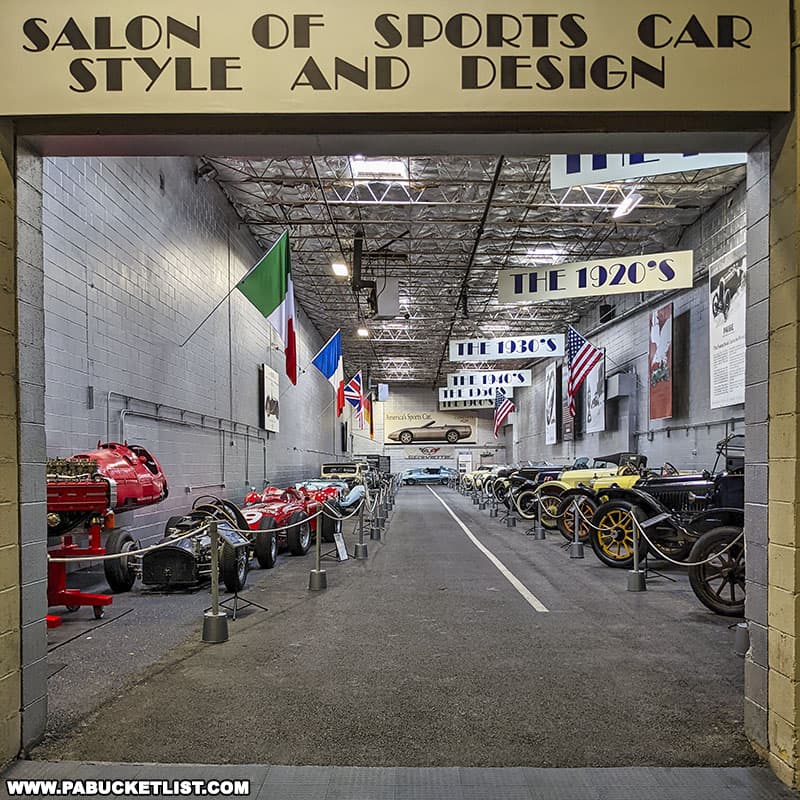 The Salon of Sports Car Style and Design at the Simeone Automotive Museum in Philadelphia Pennsylvania.