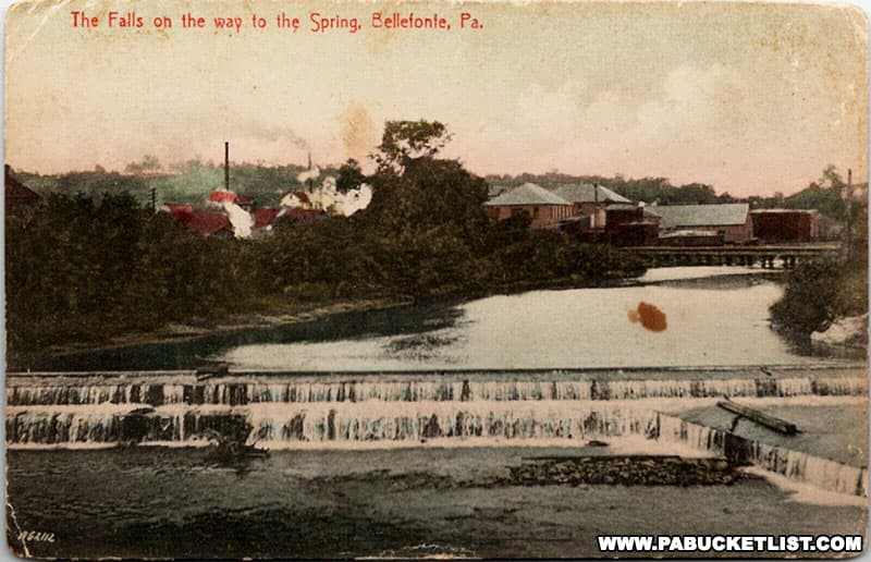 Historic postcard view of what is now Talleyrand Park in Bellefonte Pennsylvania.