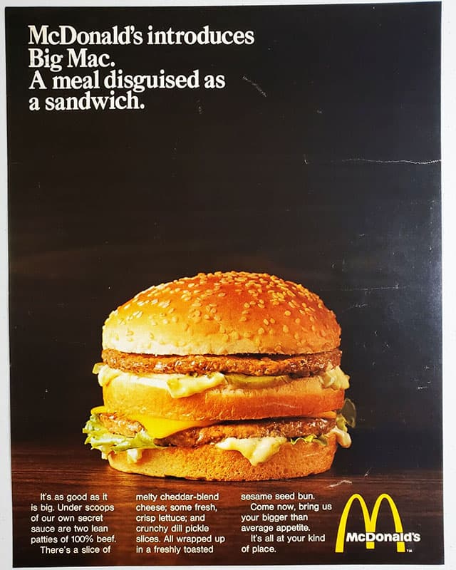 Vintage Big Mac advertisement.