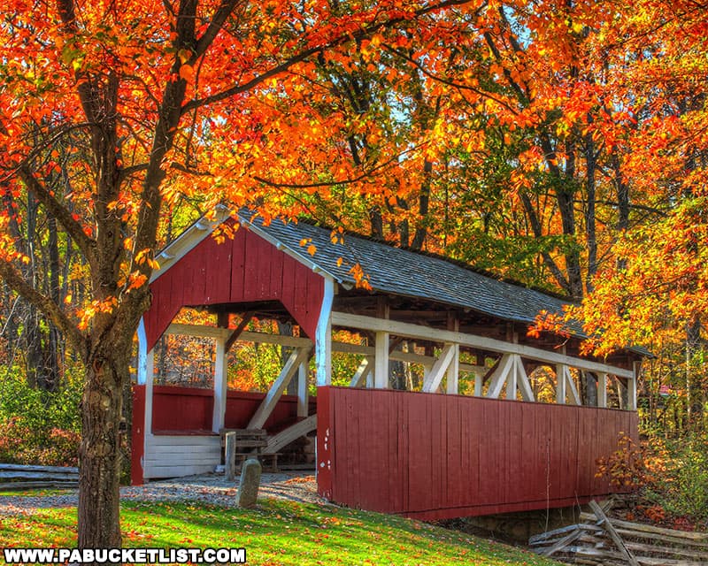 Walters Mill Covered Bridge on the grounds of Mountain Craft Days in Somerset Pennsylvania.
