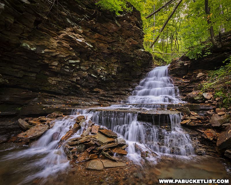 A close-up of Black Run Falls in Tioga County Pennsylvania.