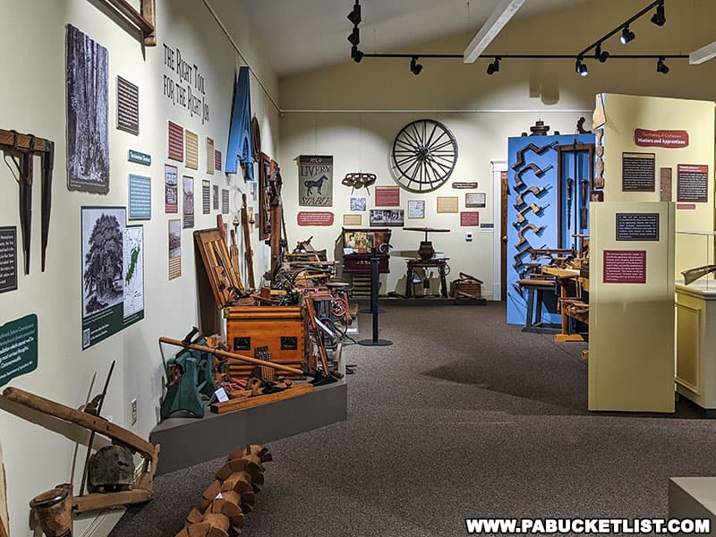 Exhibit gallery inside the Westmoreland History Education Center at Historic Hanna's Town.