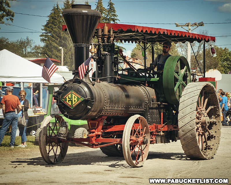 Working steam tractors are one of the big draws to the Farmers and Threshermens Jubilee in New Centerville Pennsylvania.