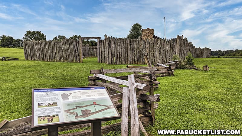 The fort at historic Hanna's Town is a reconstruction of the original Revolutionary-era fort and blockhouse.