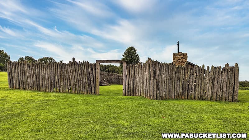Entrance to the fort at Hanna's Town in Westmoreland County Pennsylvania.