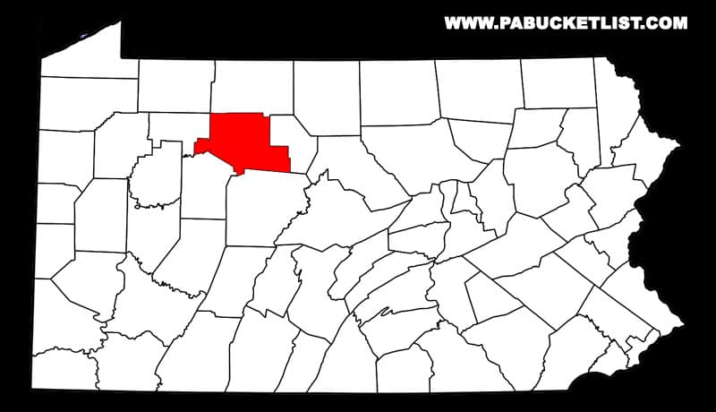 Map of Elk County, Pennsylvania.