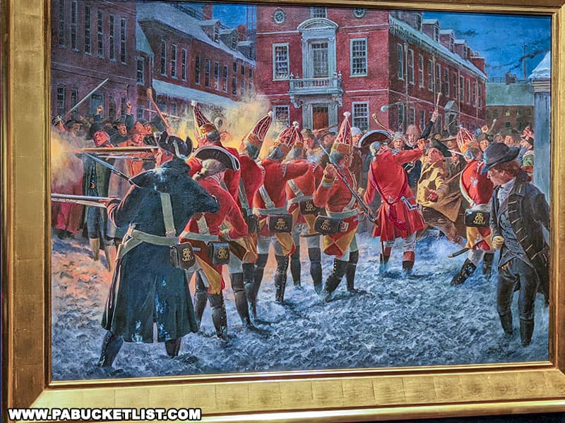 A Don Troiani painting on display in the Patriots Gallery at the Museum of the American Revolution in Philadelphia.