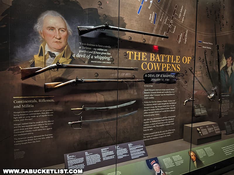 The Battle of Cowpens exhibit at the Museum of the American Revolution in Philadelphia Pennsylvania.