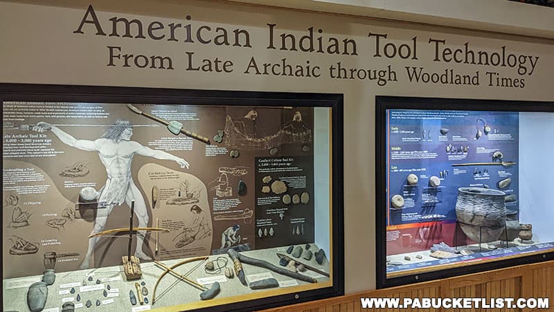 American Indian Tool Technology exhibit at the Taber Museum in Williamsport Pennsylvania.