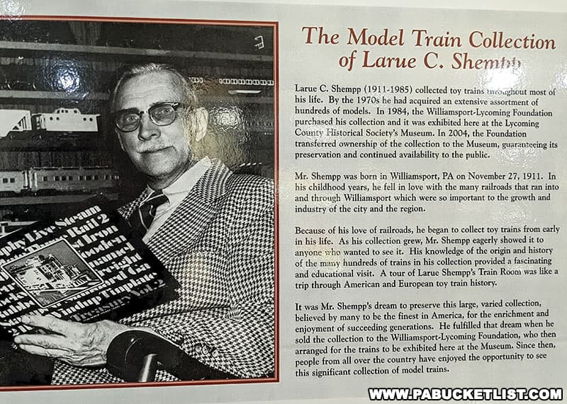 The Shempp Model Train Collection was assembled by Larue Shempp over a lifetime of collecting.