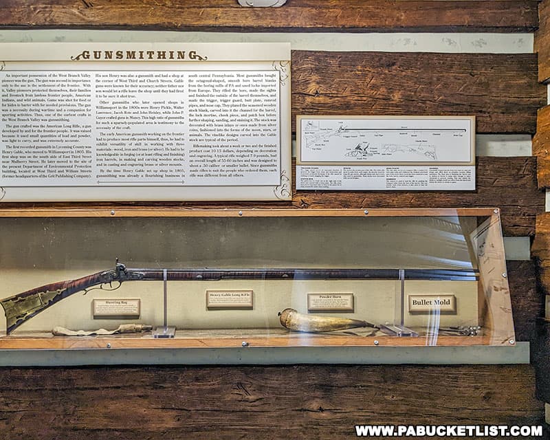 An exhibit about gunsmithing in the Lycoming County area at the Taber Museum in Williamsport Pennsylvania.