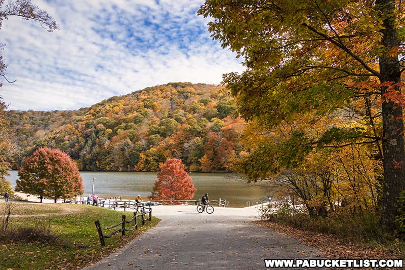 Fall foliage views at Laurel Hill State Park in Somerset County on October 16, 2022.