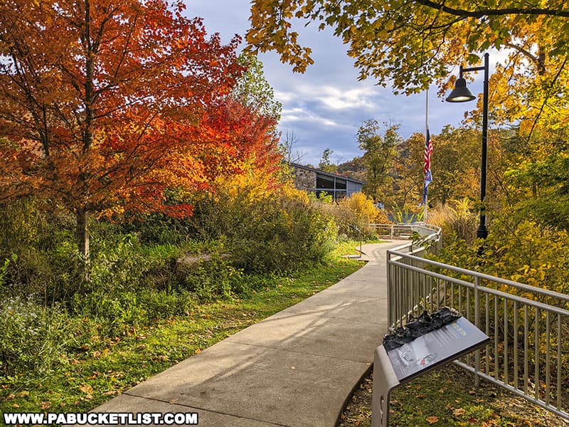Fall foliage around the Ohiopyle Visitor Center on October 16, 2022.