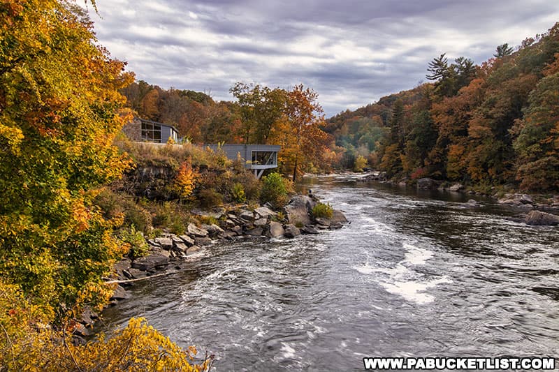 Fall foliage along the Youghiogheny River at Ohiopyle on October 16, 2022.