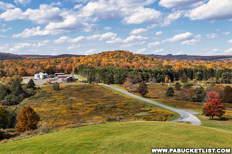 Fall foliage views of the surrounding Cambria County countryside from Headache Hill at Prince Gallitzin State Park.