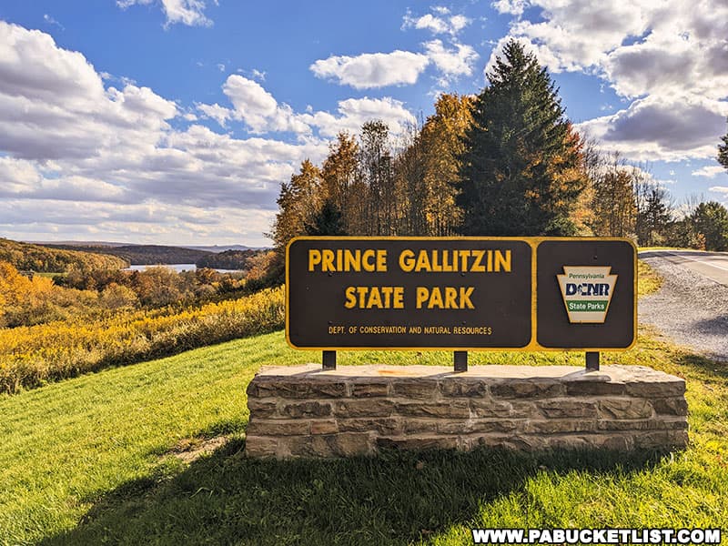 Prince Gallitzin State Park is a great place to enjoy fall foliage views in Cambria County Pennsylvania.