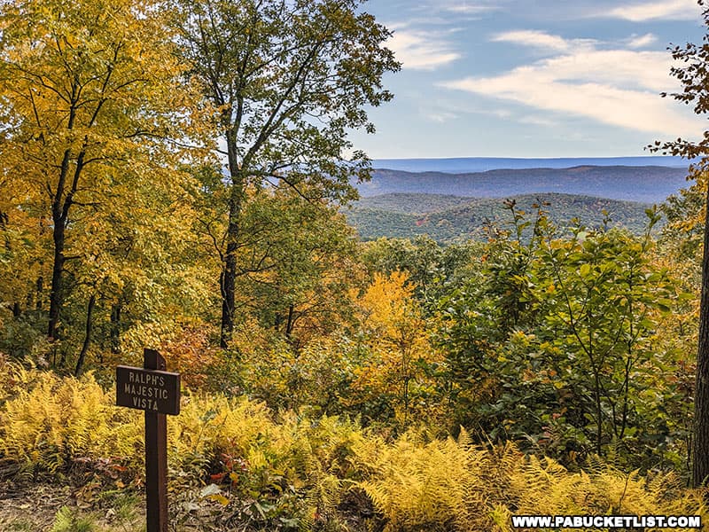 Fall foliage views from Ralph's Majestic Vista in Centre County Pennsylvania.