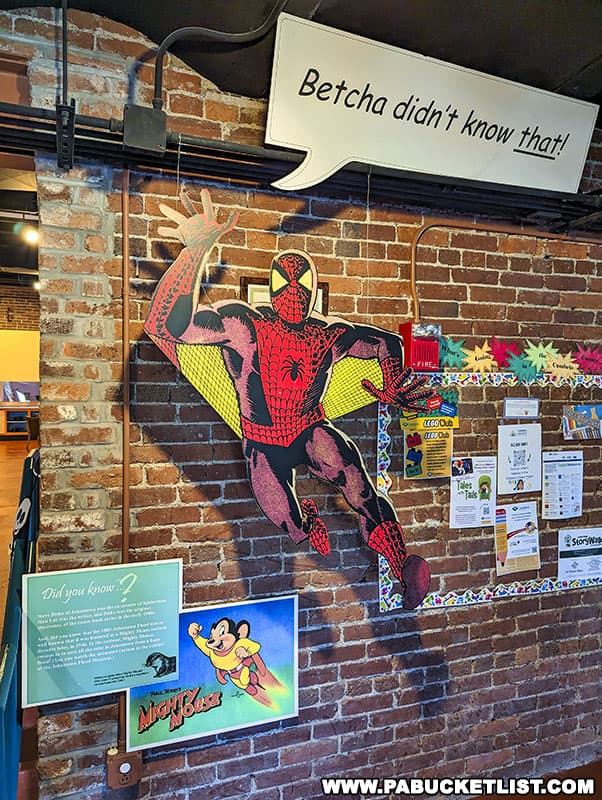 Steve Ditko and his co-creation of the Spider-Man character are mentioned at the Johnstown Heritage Discovery Center.