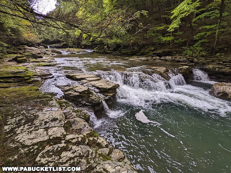 The turquoise-colored waters of Stony Fork are a big reason why this creek and its swimming holes are so popular.