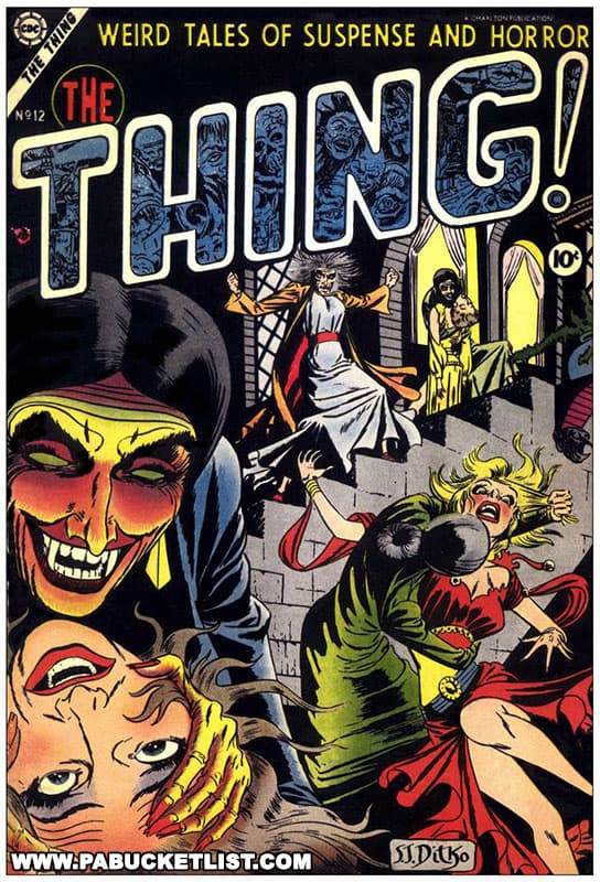 The Thing #12 was Steve Ditko's first published comic-book cover, coming out in 1954.