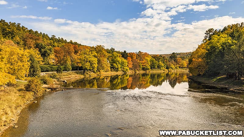 A scenic 13-mile stretch of the Clarion River flows through Cook Forest State Park.