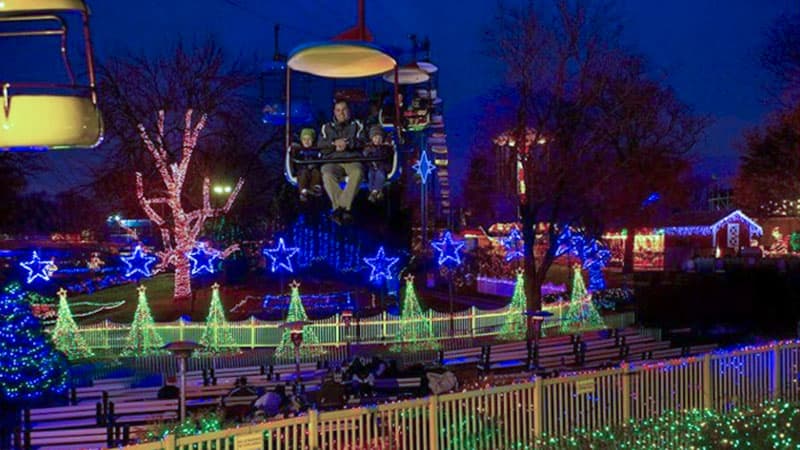 Dutch Wonderland Christmas lights display in Lancaster Pennsylvania.