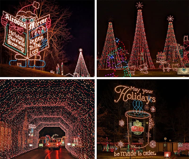 Enjoying Holiday Lights on the Lake in Altoona Pennsylvania.