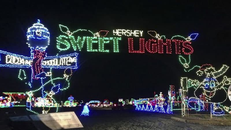 Hershey Sweet Lights Christmas lights display in Hershey Pennsylvania.