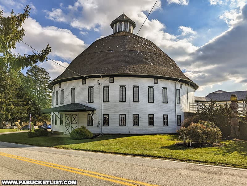The Historic Round Barn is located in Biglerville in Adams County Pennsylvania.