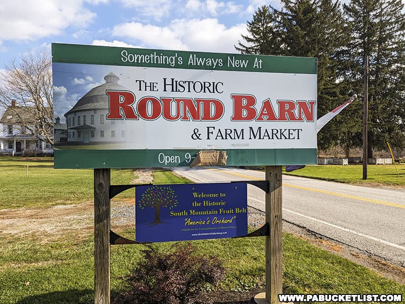 The Historic Round Barn is located along Cashtown Road, just off the Lincoln Highway in Adams County.