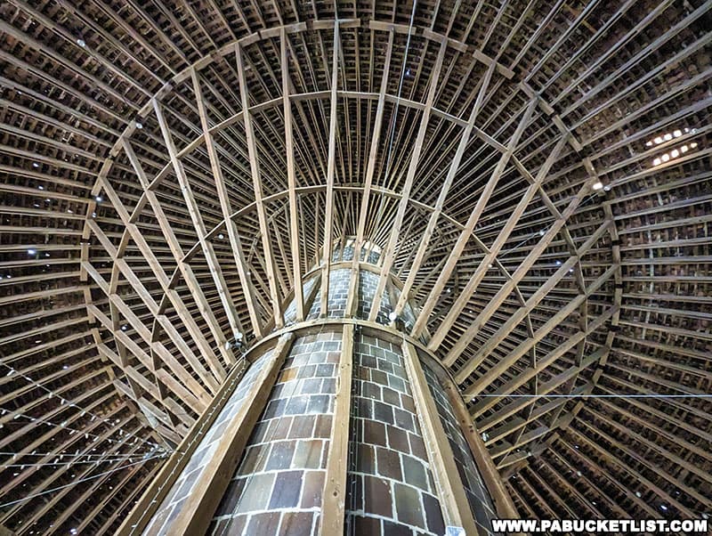The circumference of the barn is 282 feet, with a diameter of nearly 90 feet.