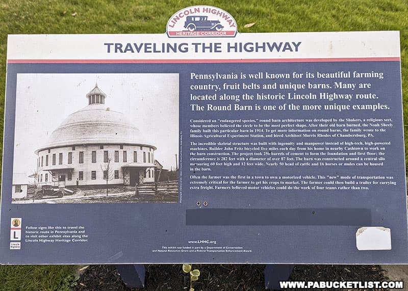 The Historic Round Barn is one of many unique buildings along the route of the original Lincoln Highway.