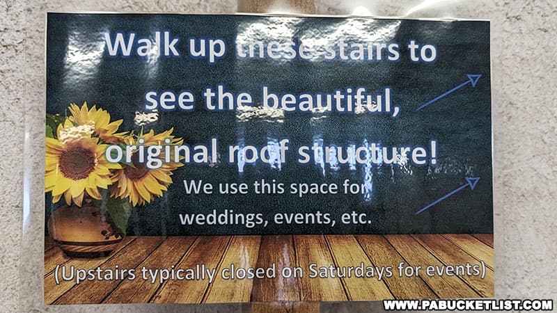 The upstairs of the Round Barn is used for weddings and other events.