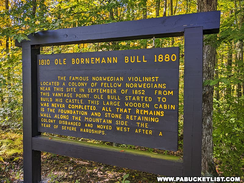 The history of Ole Bull's Norwegian colony at the site of what is now Ole Bull State Park in Potter County Pennsylvania.