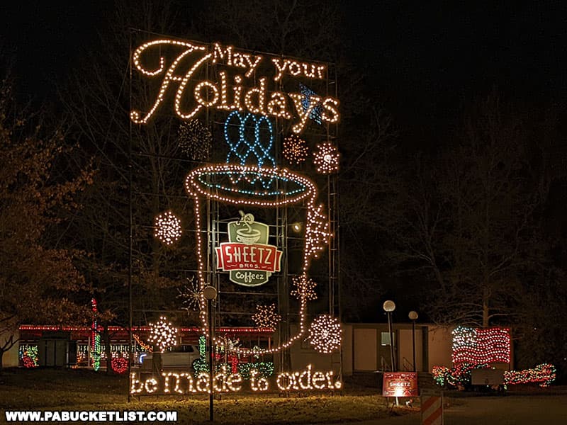 Sheetz display at Holiday Lights on the Lake in Altoona Pennsylvania.