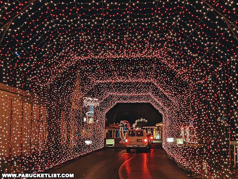 On average it takes approximately 45 minutes to drive through the entire Holiday Lights on the Lake display.