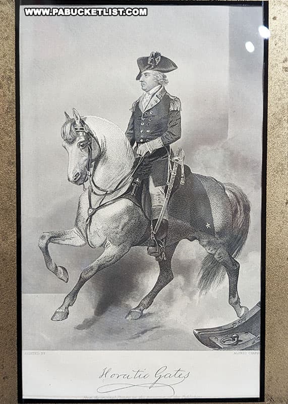 Illustration depicting General Horatio Gates at the York County History Center.