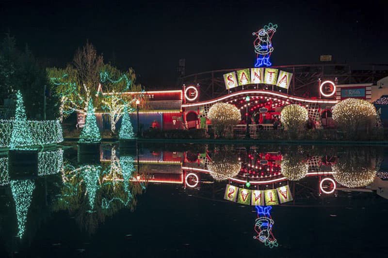 Kennywood Park Christmas lights display in Pittsburgh Pennsylvania.