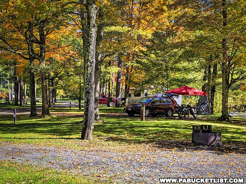 One of two campgrounds at Ole Bull State Park in Potter County Pennsylvania.
