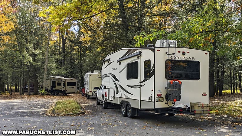 Camping is a popular activity at Prince Gallitzin State Park.