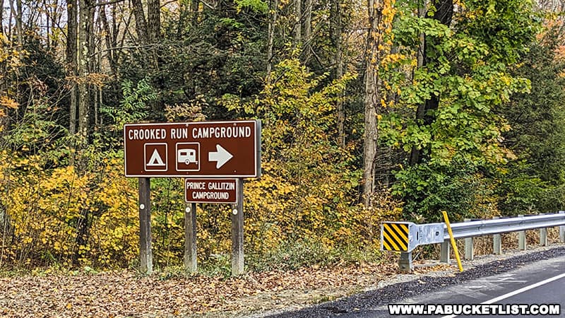The Crooked Run Campground at Prince Gallitzin State Park is a 398-site tent and trailer campground.