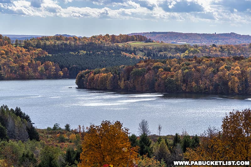 A view of Killbuck Cove on Glendale Lake from the top of the Headache Hill water tower.
