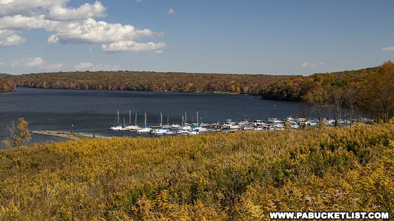 View of the marina from the Prince Gallitzin State Park office.