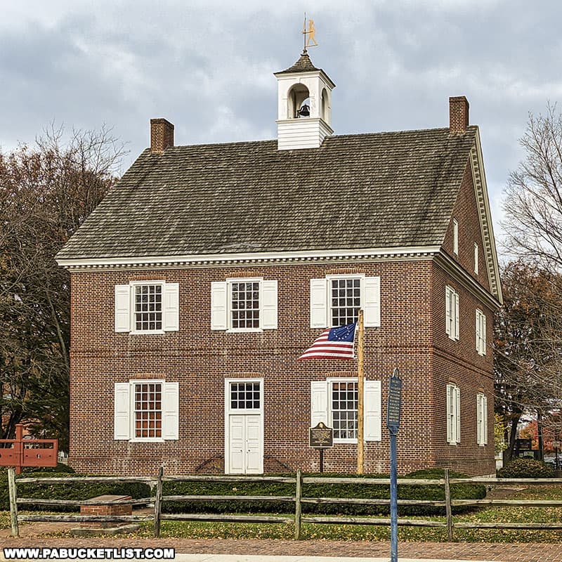 A reproduction of the original Colonial Courthouse where the Second Continental Congress met while based in York Pennsylvania.