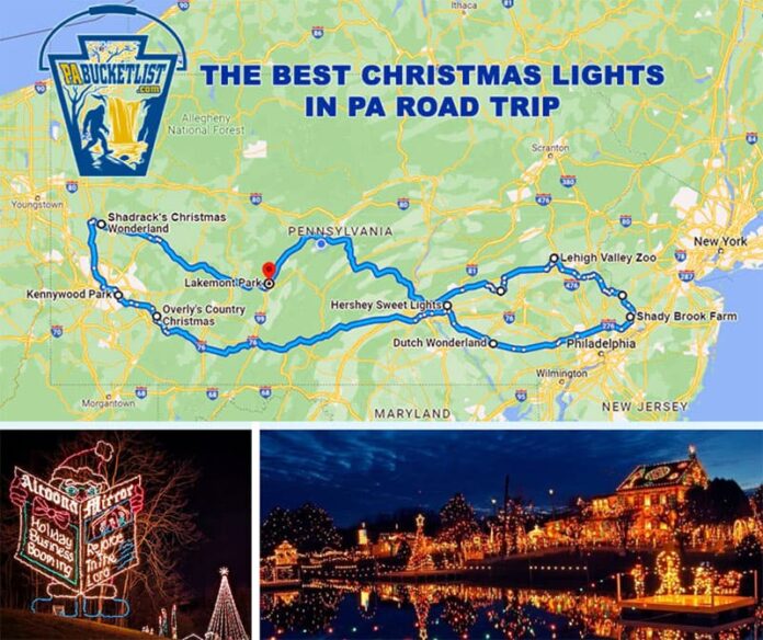 Directions to the best Christmas light displays in Pennsylvania.