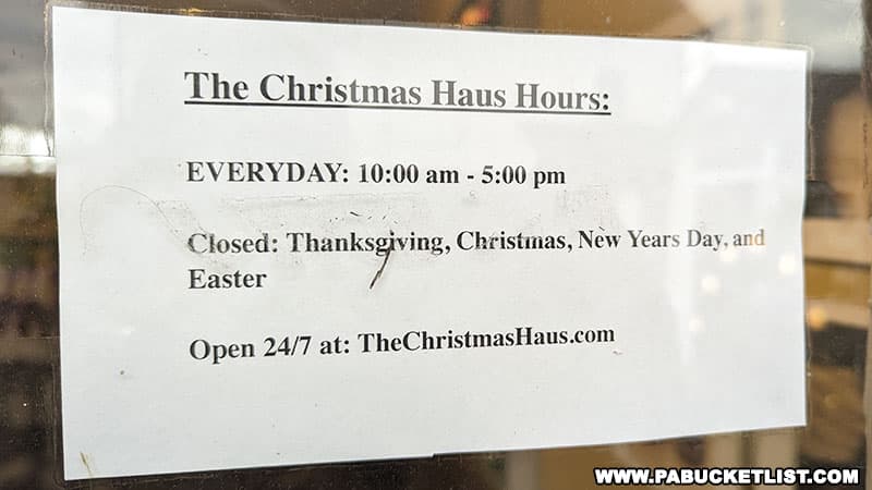 The Christmas Haus is open 361 days a year.