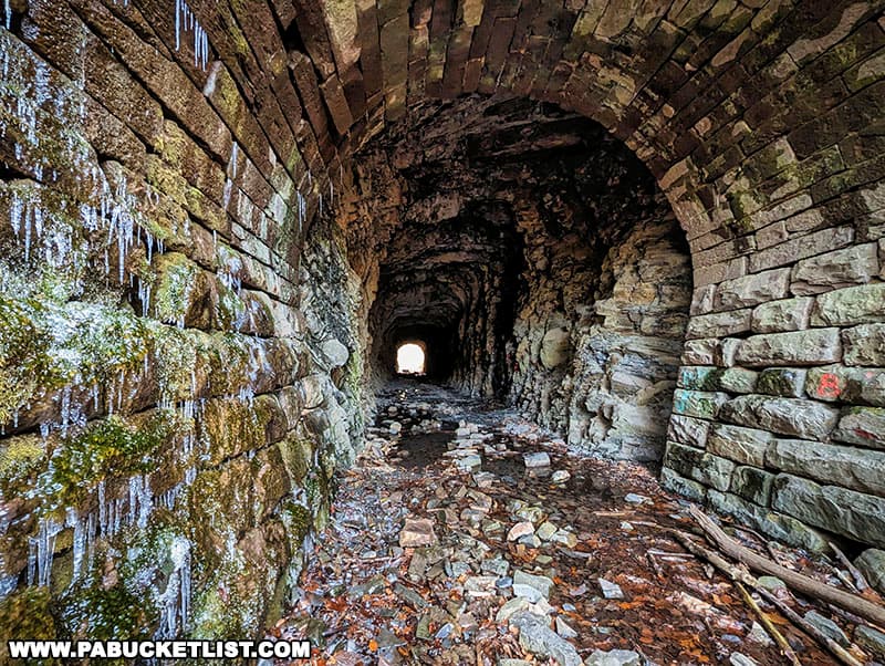 The abandoned Coburn railroad tunnel was officially called the Beaver Dam Tunnel when it was in use by the railroads.