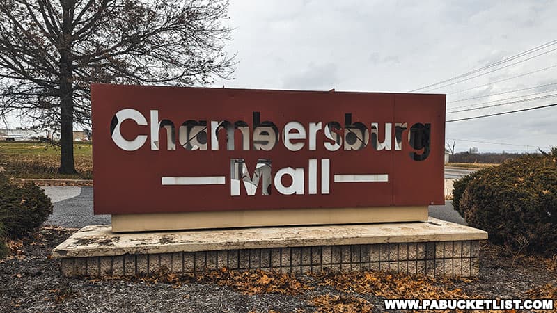 Chambersburg Mall sign in Chambersburg Pennsylvania.